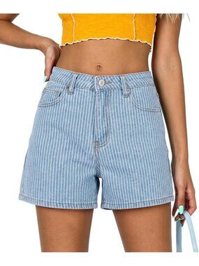 Women's bluestripes Summer Comfortable Stretchy Denim Casual Hot Short Jort Jean